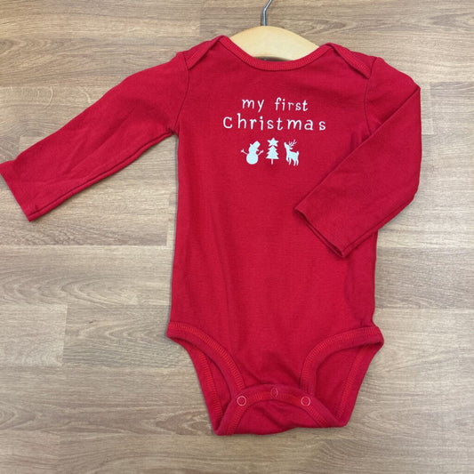 Carter's My First Christmas LS Onesie 12m