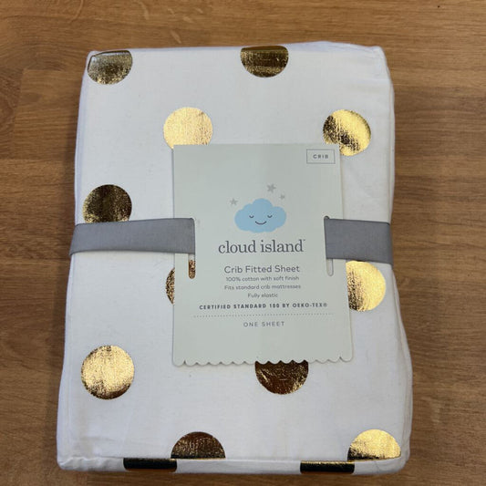 NEW Cloud Island Dot Crib Sheets - Gold