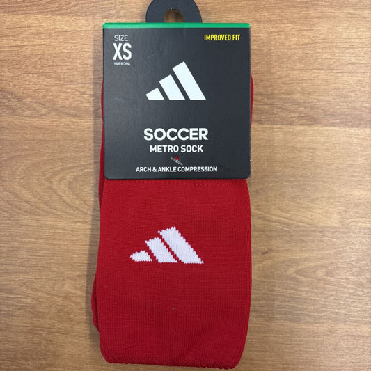 NEW Adidas Soccer Metro Red Sock - 11-2