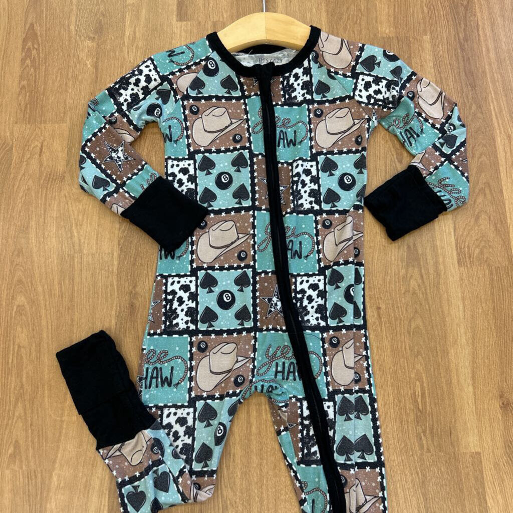 Em's Cozy Co. Bamboo Cowboy Zip Sleeper - 12/18m