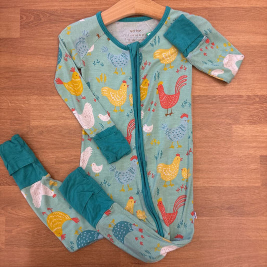 Little Sleepies Bamboo Chicken Zip Sleeper (wash wear / spots) - 12/8m