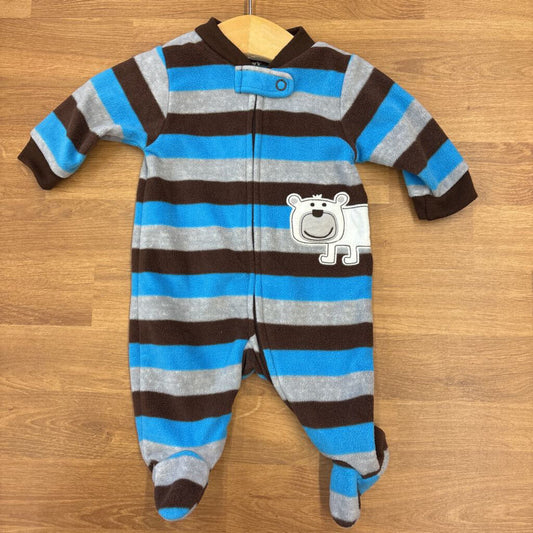 Carter's Fleece Stripe Zip Sleeper - NB