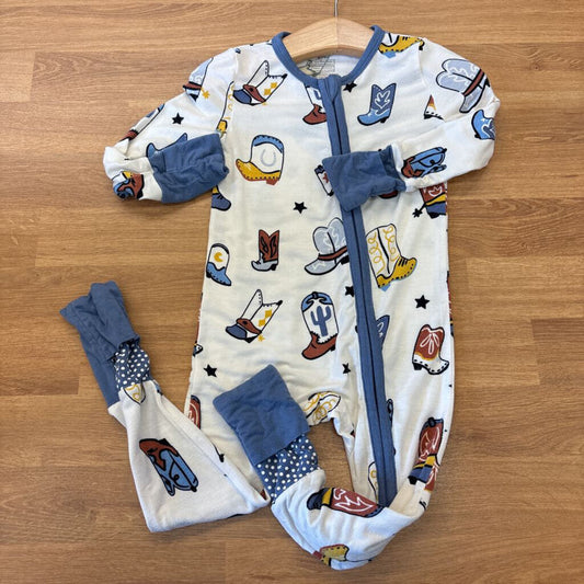 Angel Dear Bamboo Cowboy Zip Sleeper - 6/12m