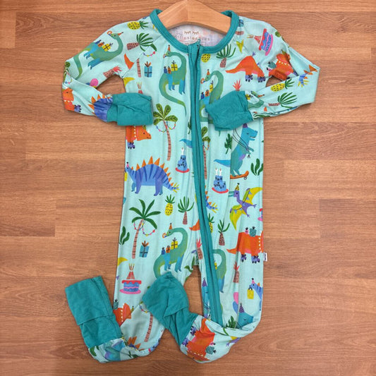 Little Sleepies Party Dinos Bamboo Zip Sleeper - 6/12m