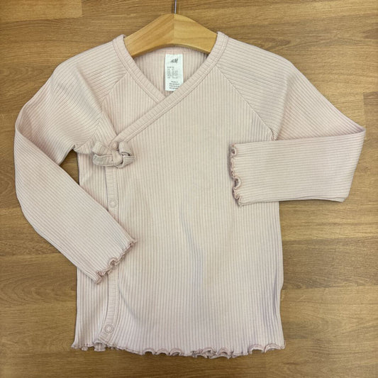 H&M Ribbed Wrap LS Top - 2T