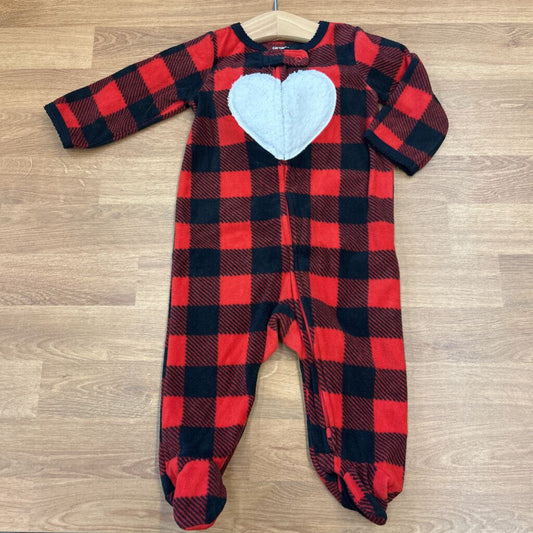 Carter's Fleece Plaid Zip Sleeper - 6m