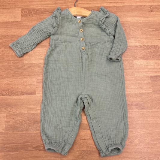 Cat & Jack Linen LS Romper - 6/9m