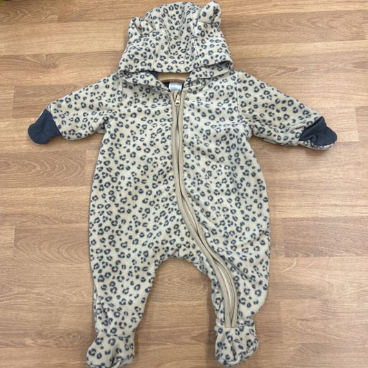 H&M Leopard Fleece Bunting - NB
