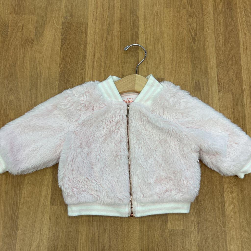 Cat Jack Fuzzy Zip Jacket 6/9m