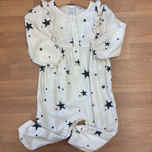 Old Navy Star LS Romper - 18/24m
