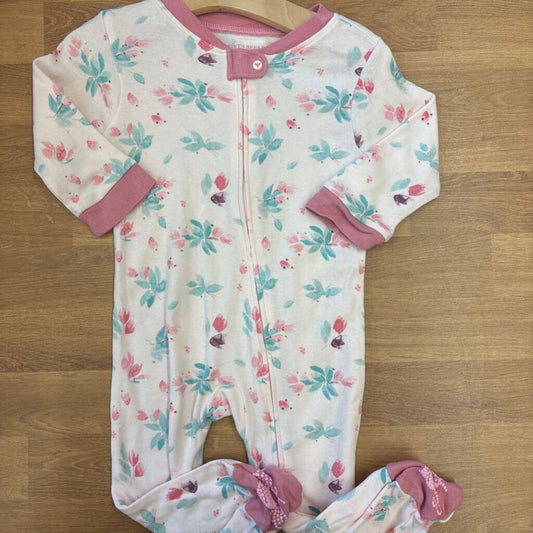 Burt's Bees Floral Zip Sleeper - 6/9m
