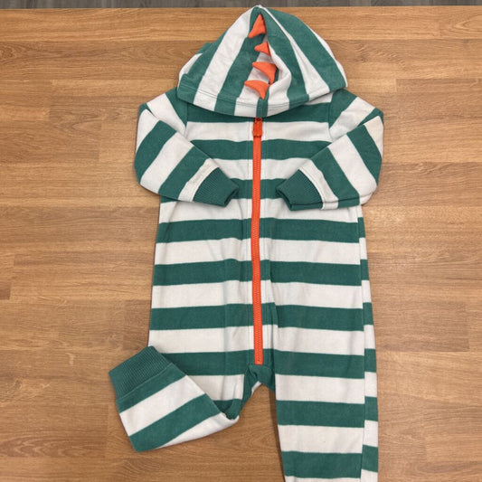 Carter's Fleece Stripe Hoodie Coverall 9M