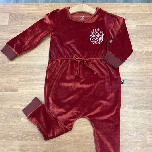 NWT Rags Velour LS Romper - 2T