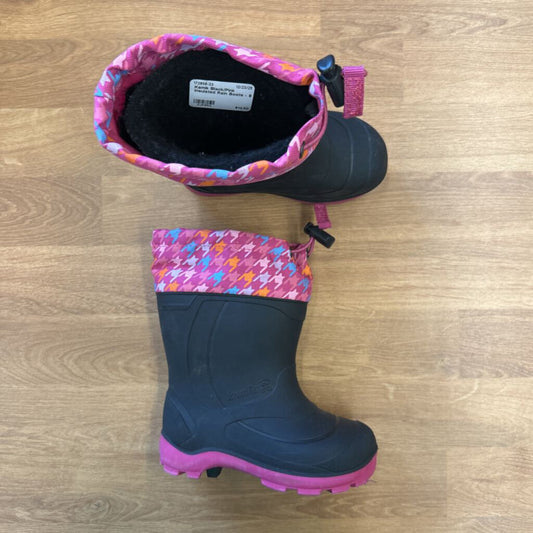 Kamik Black/Pink Insulated Rain Boots - 8