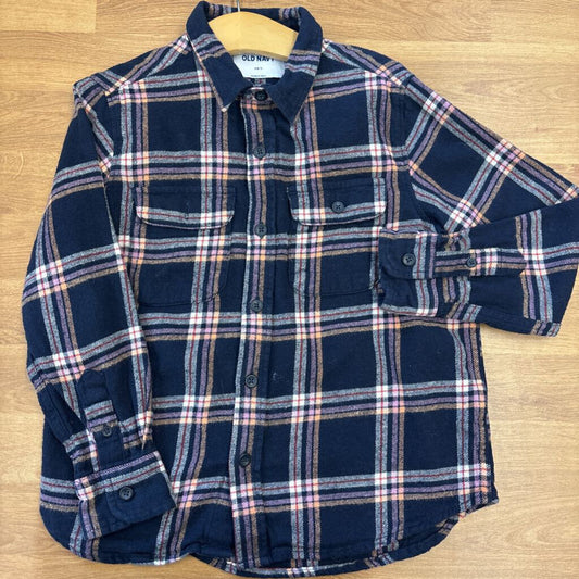 Old Navy Plaid Flannel LS Button Up - 6/7