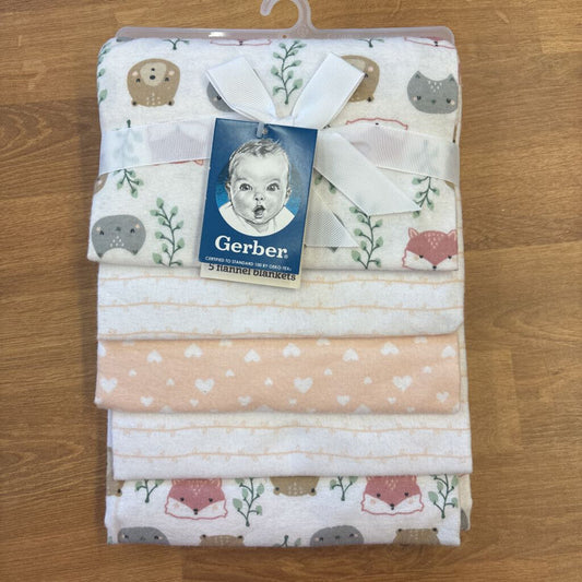 NEW Gerber 5 Flannel Blankets