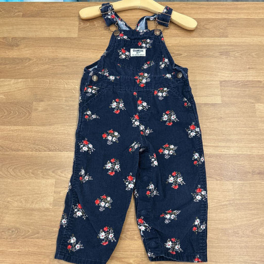 Osh Kosh Floral Corduroy Overalls - 18m