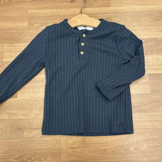 H&M Ribbed LS Henley - 2T