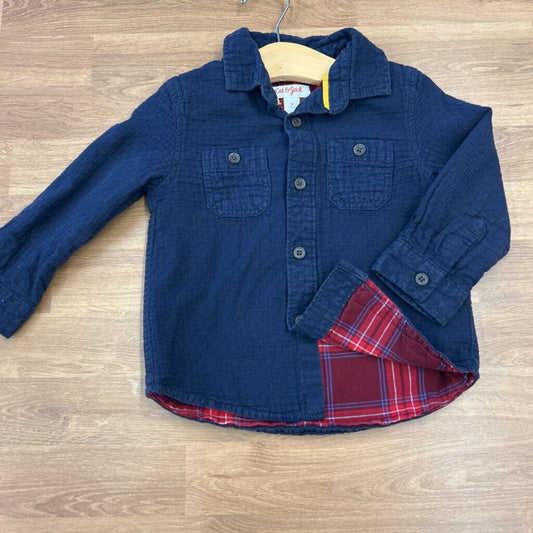 Cat & Jack Double Lined LS Button Up - 2T