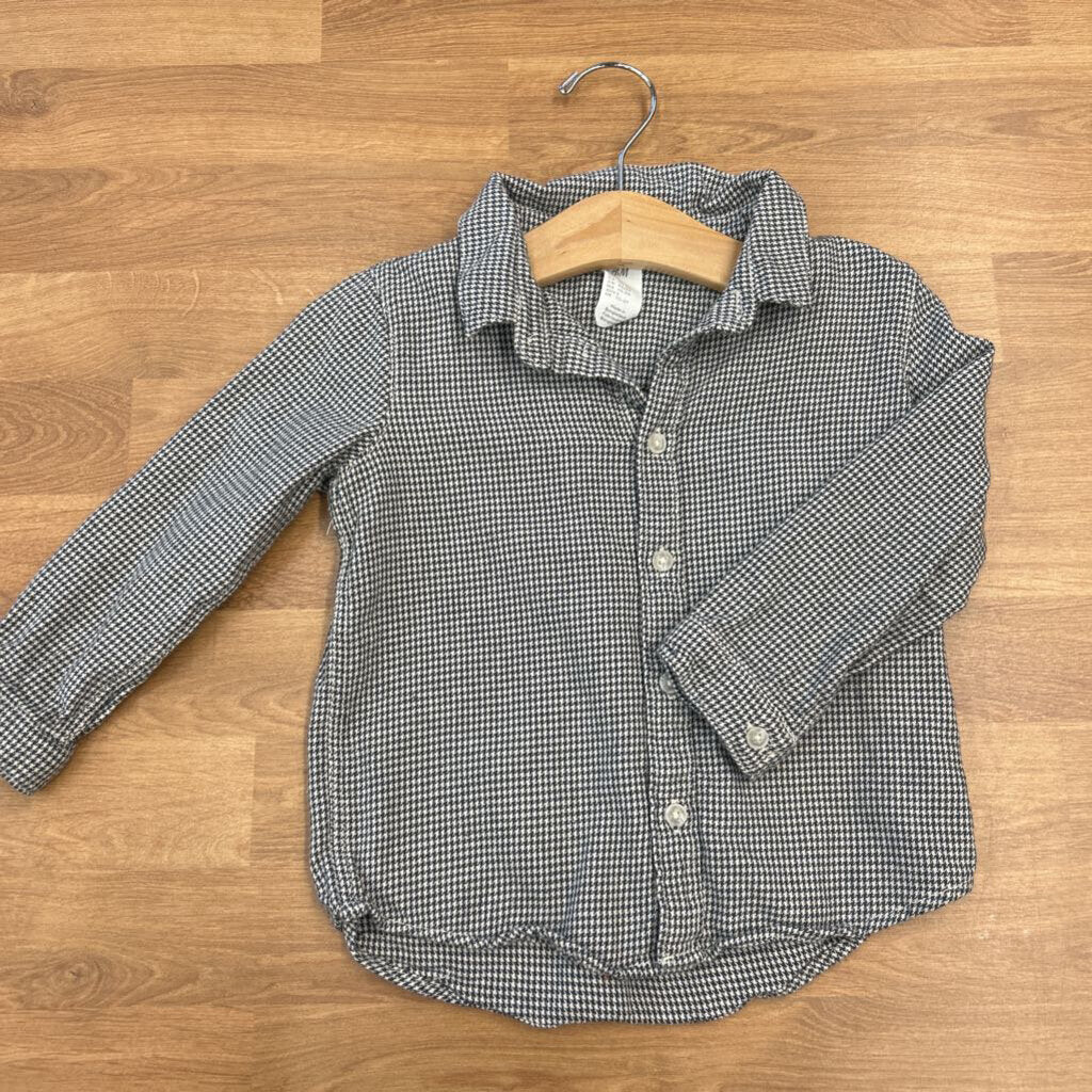 H&M Houndstooth LS Button Up - 2T