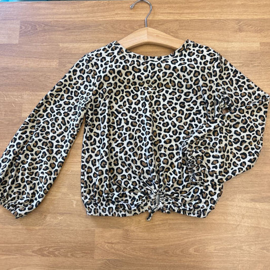 Old Navy Leopard LS Tie Top - 5