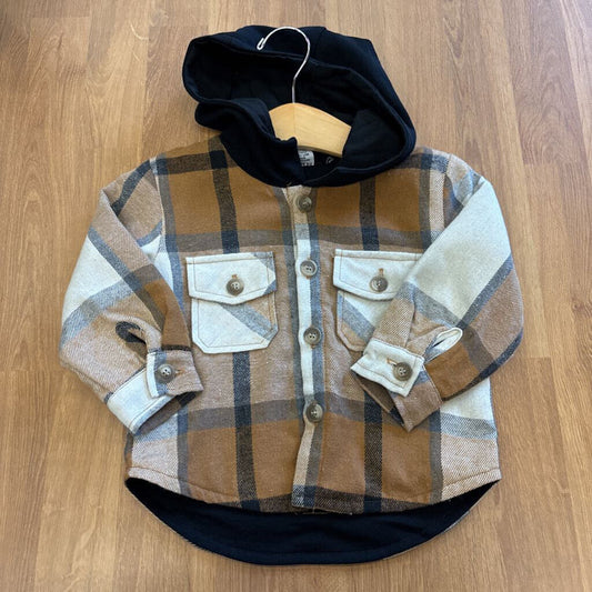 Olive & Scout Plaid Double Lined LS Button Up - 12/18m