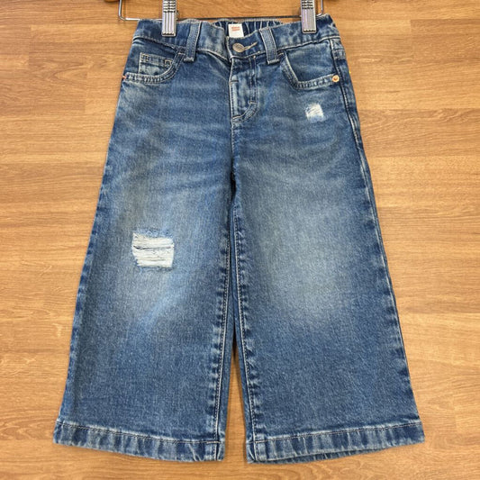 Cat & Jack Wide Leg Distressed Jeans - 2T