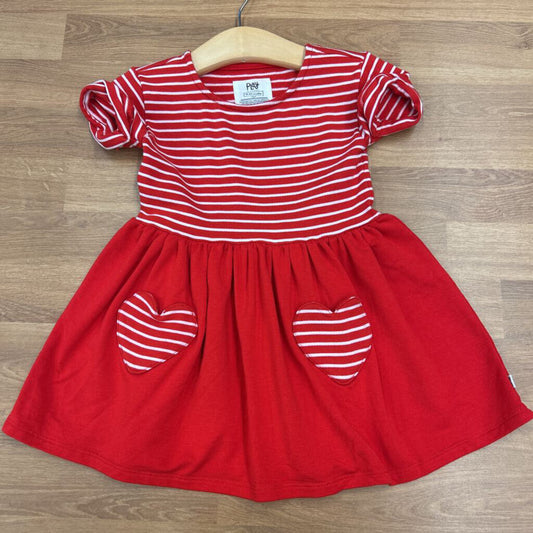 Play by Little Sleepies Stripe Twirl Heart SS Dress - 18/24m
