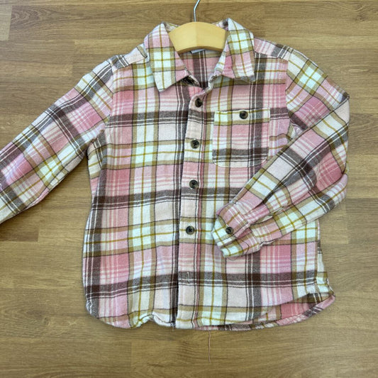 Old Navy Plaid Flannel LS Button Up - 3T