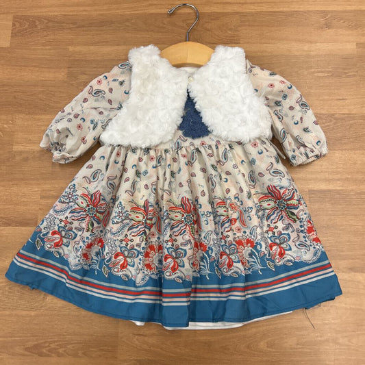 Pippa & Julie Paisley LS Dress / Vest Set - 12m
