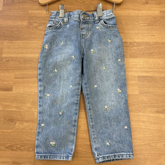 Cat & Jack Floral Straight Jeans - 3T