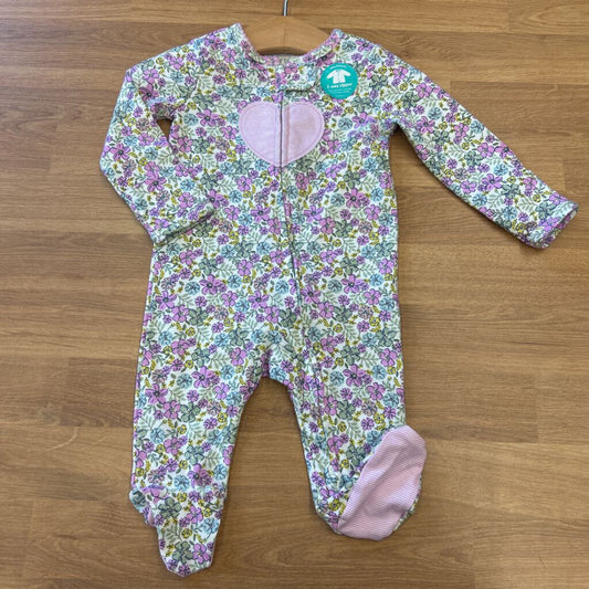 NWT Carter's Floral Heart Zip Sleeper - 0/3m