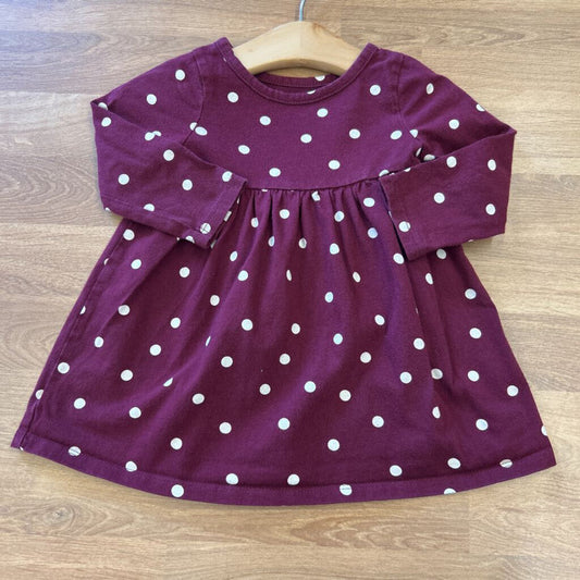 Cat & Jack Dot LS Dress - 12m