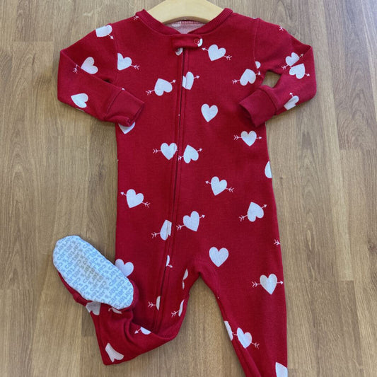 Carter's Ribbed Heart Zip Sleeper - 12m