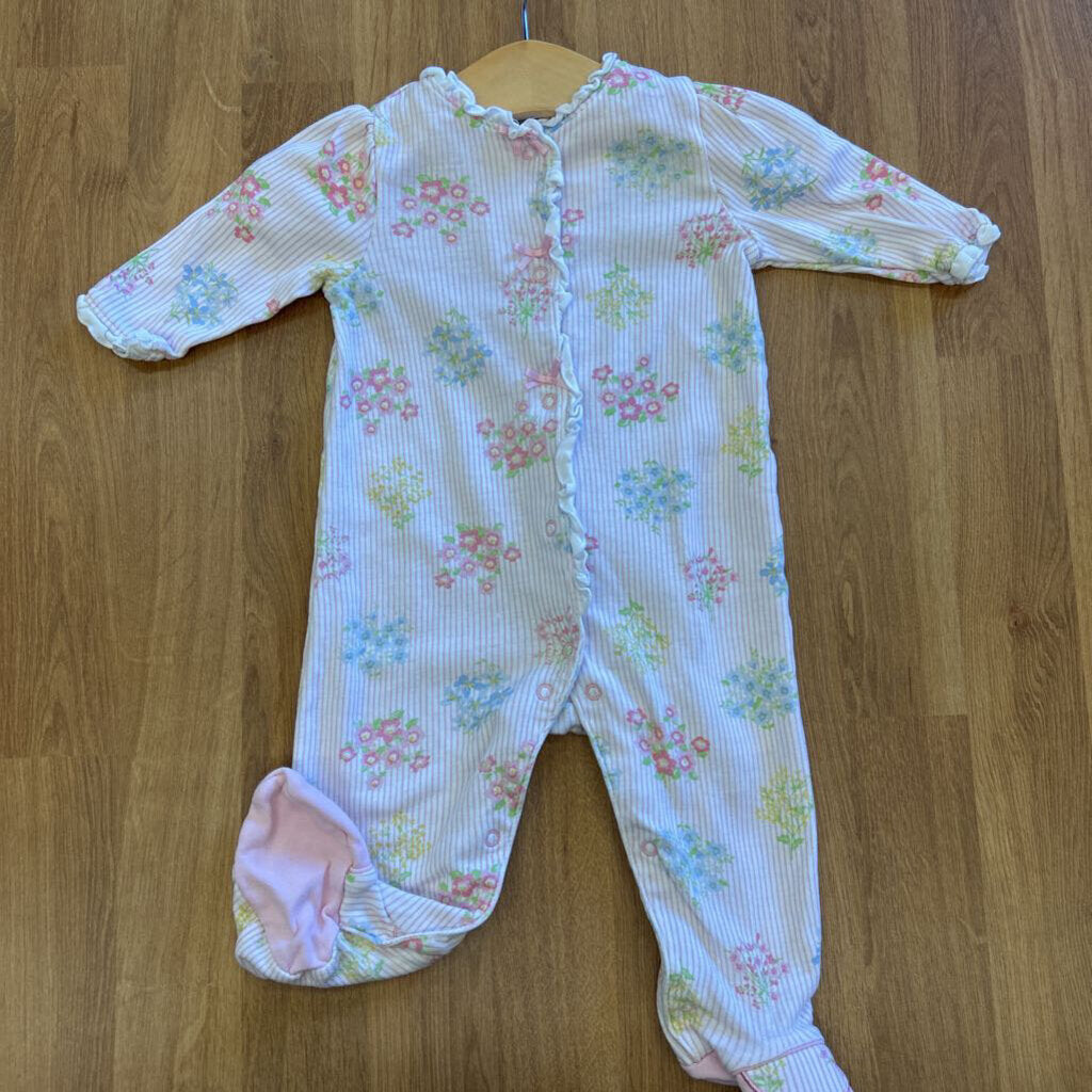 Little Me Floral Stripe Snap Sleeper - 6m