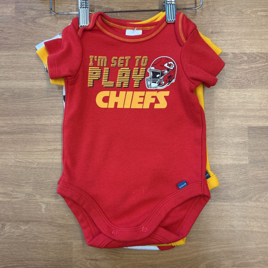 NFL x Gerber Set of 3 SS Onesies Chiefs - 0/3m