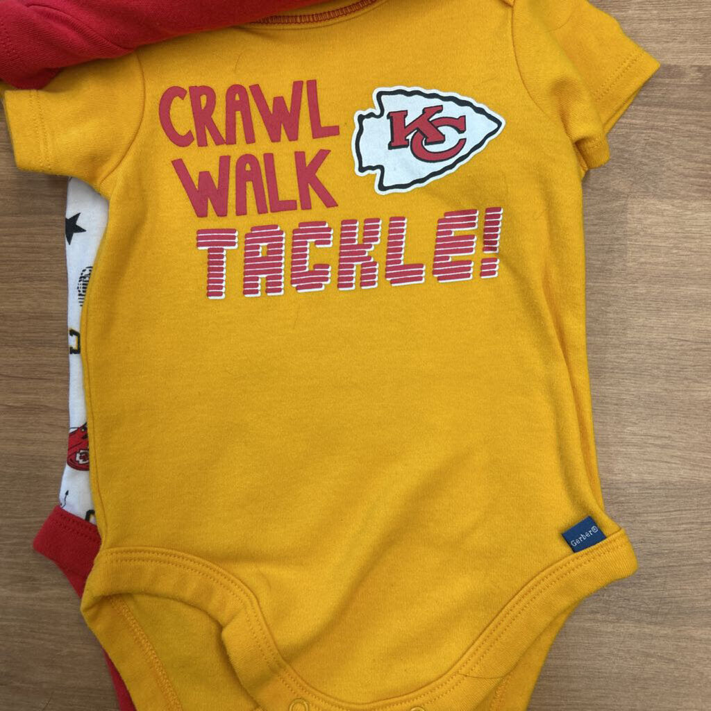 NFL x Gerber Set of 3 SS Onesies Chiefs - 0/3m