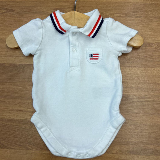 Janie & Jack Flag SS Polo Onesie - 0/3m