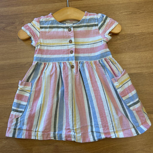 Carter's Stripe Linen SS Dress - 6m