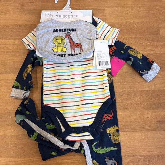 NEW Baby Kiss Animal 3pc Set - 6/9m