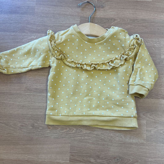H&M Dot Ruffle Crewneck - 6m