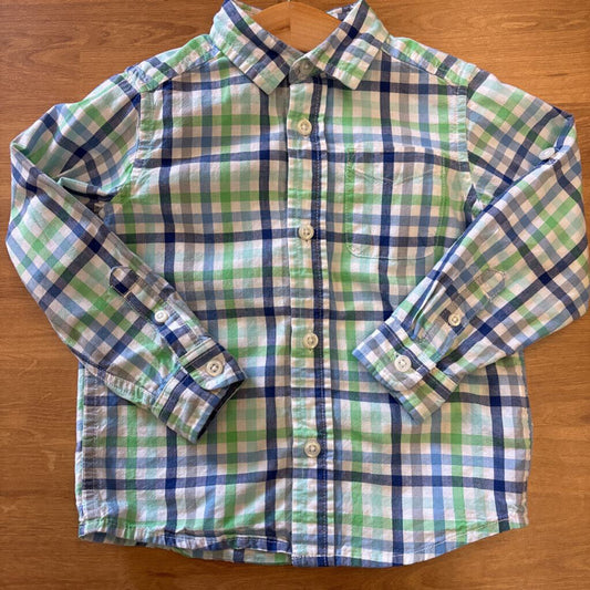 Children's Place Plaid LS Button UP - 2T