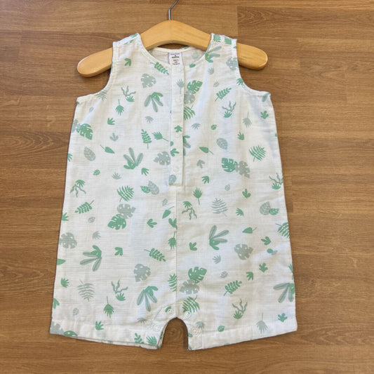 NWT Nordstrom Linen Leaf Tank Romper - 18m
