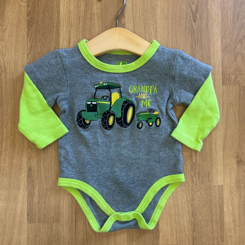 John Deere Grandpa LS Onesie - 3/6m