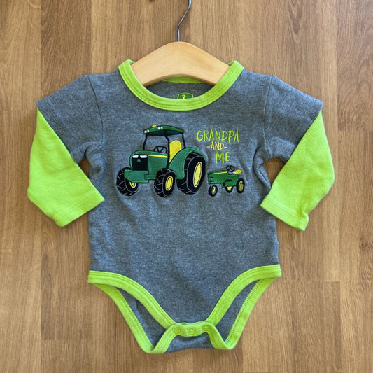 John Deere Grandpa LS Onesie - 3/6m