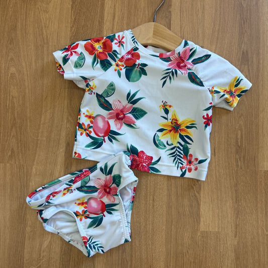 Old Navy Floral Two Pc Swim - 3/6m