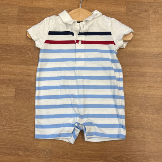Janie & Jack Stripe Polo Short Romper - 0/3m