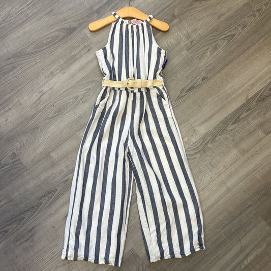 Max Studio Stripe Belted Tank Romper - 7/8