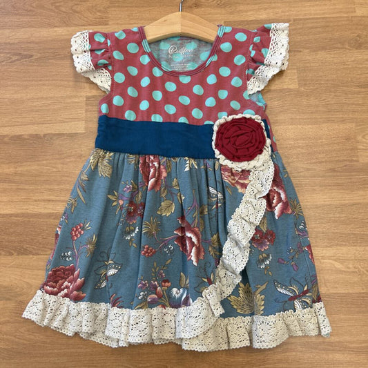 Ruffles Floral SS Top (wash wear) - 3/4