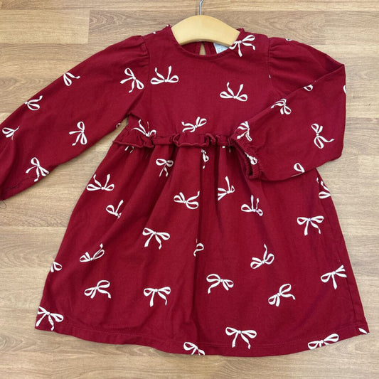 H&M Bow LS Dress - 4T